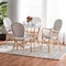 Baxton Studio Naila Classic French Black and White Plastic and Natural Brown Rattan 5-Piece Dining Set 210-12697-12699 - alternate 1